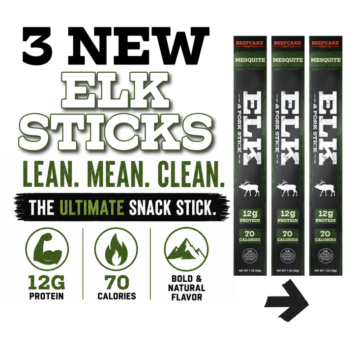 Three new elk sticks with 12 grams protein each