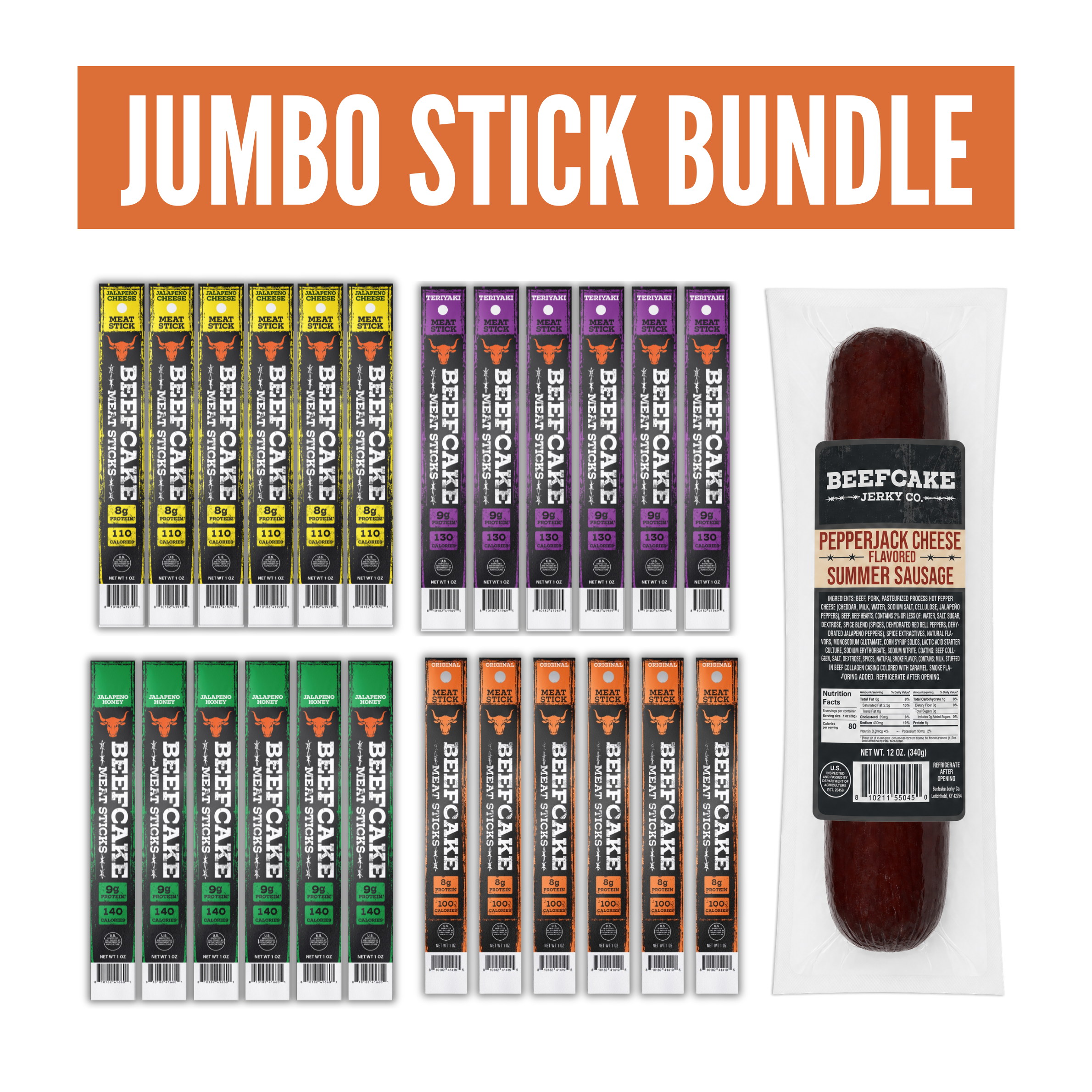 Jumbo Stick Bundle (24 Sticks + Summer Sausage)