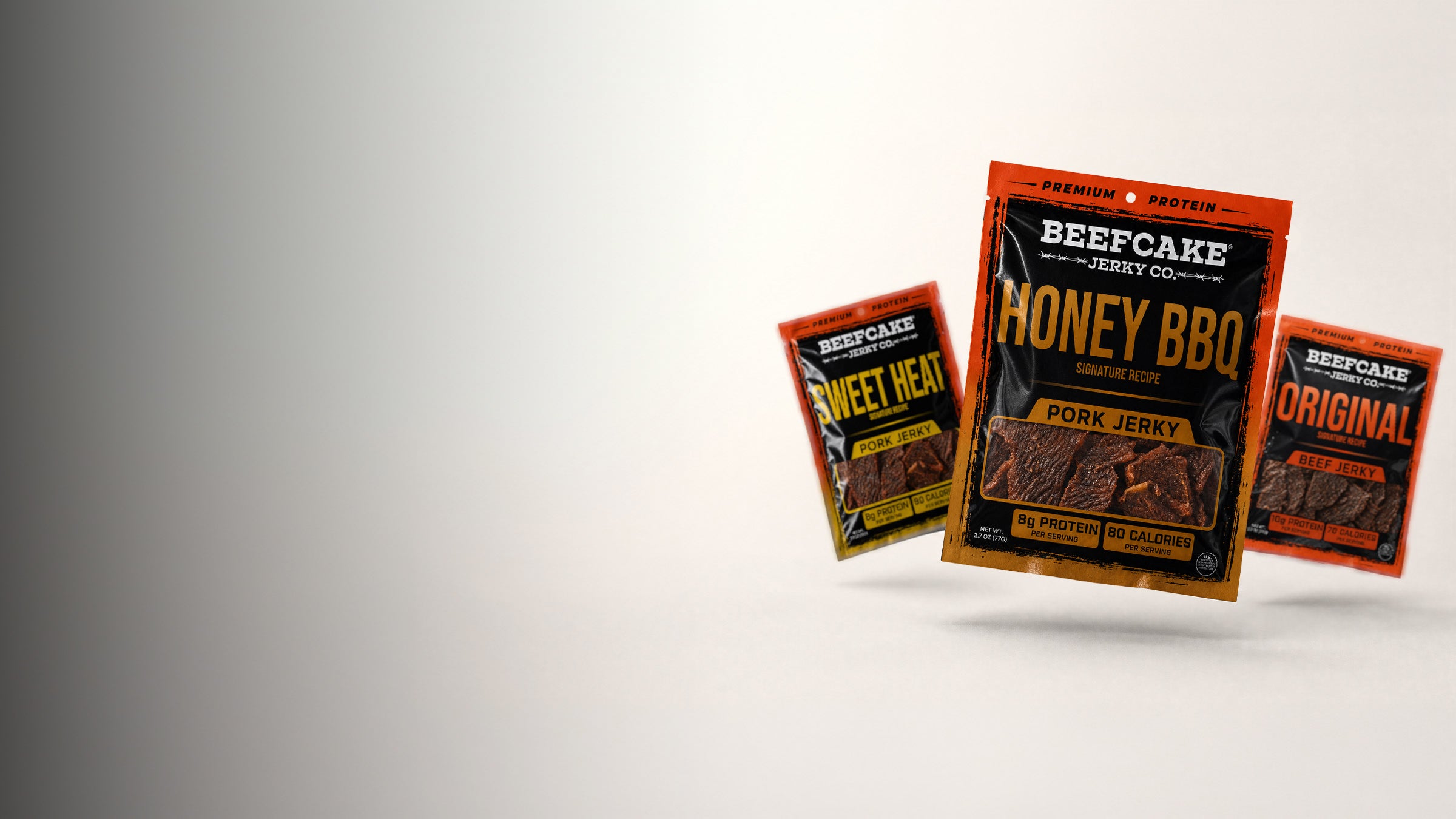 Beefcake jerky bags and meat sticks