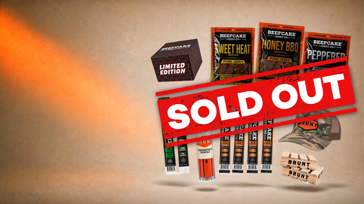 Beefcake jerky bags and meat sticks