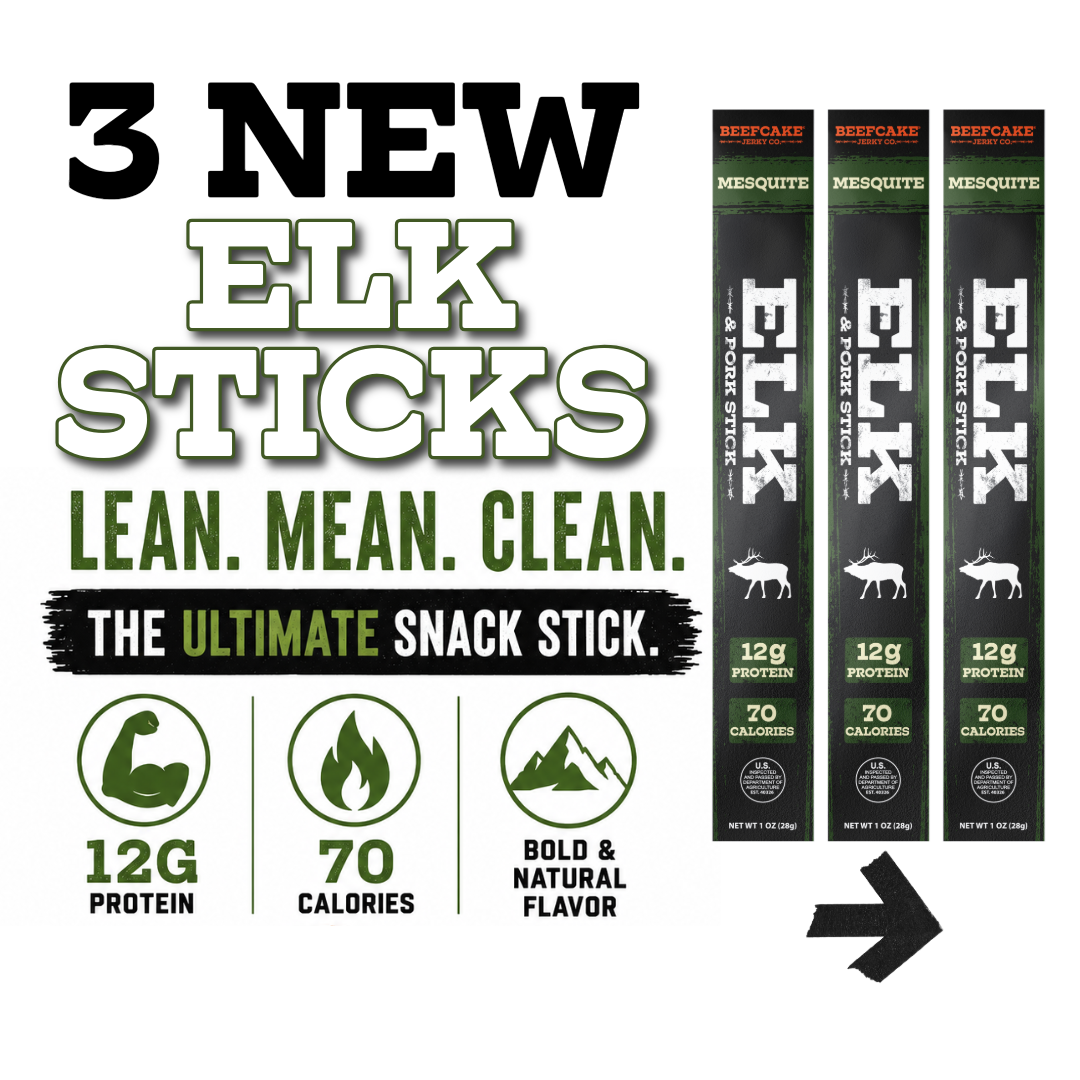 Three new elk sticks with 12 grams protein each